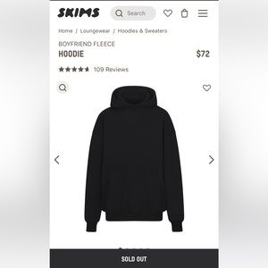 New SKIMS Boyfriend Hoodie SMALL